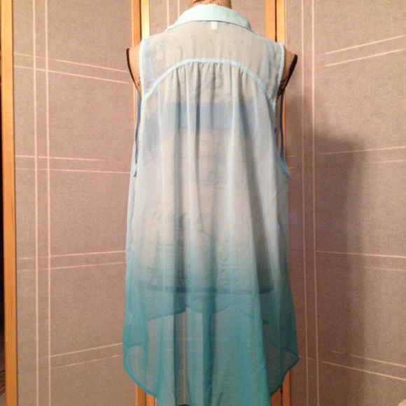 ➕Plus Size Mint Ombré Button Top 3X EUC - Picture 2 of 5